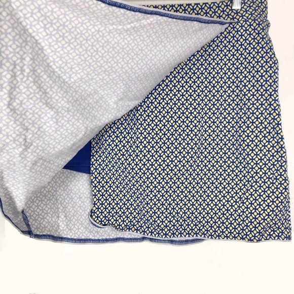 Talbots Blue White Yellow Skirt Skort with Pockets Size Medium M - Picture 4 of 11